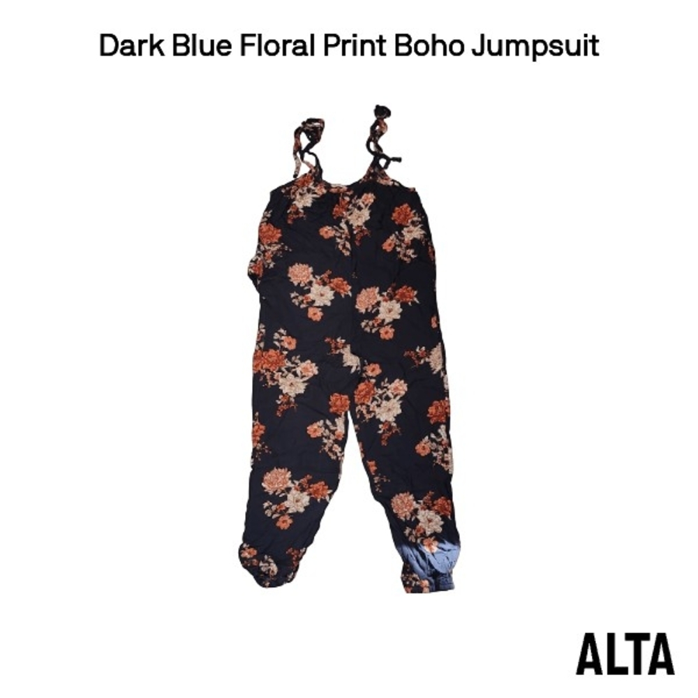 Ces Femme Dark Blue Floral Jumpsuit